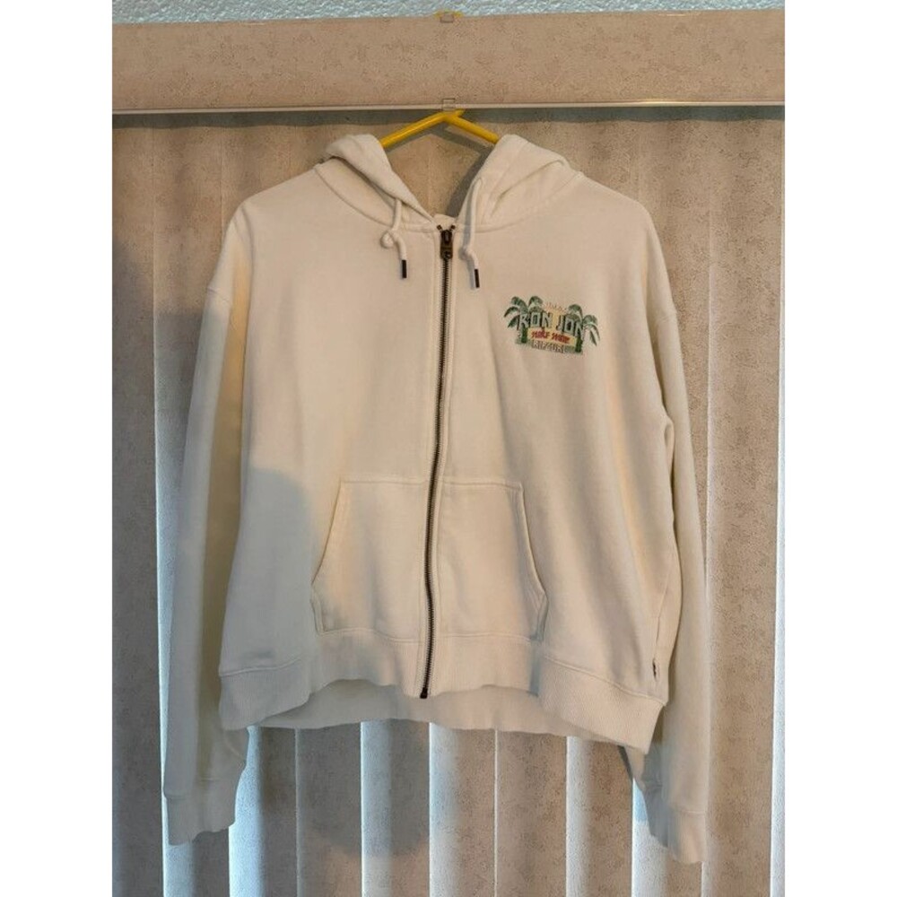 Ron Jon Off White Full-Zip Hoodie by Rip Curl sz Large